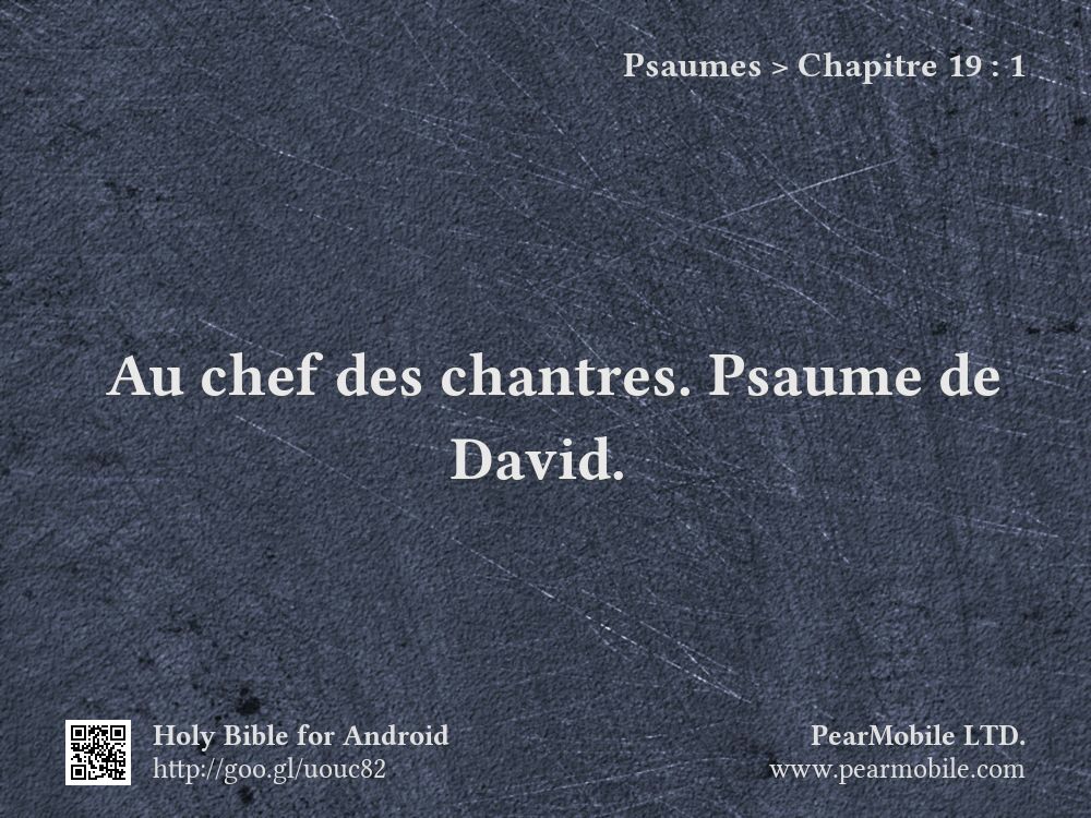 Psaumes, Chapitre 19:1